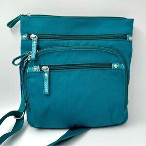 Osgoode Marley Susie Crossbody Bag Surf Turquoise Blue Nylon Leather Trim NWT